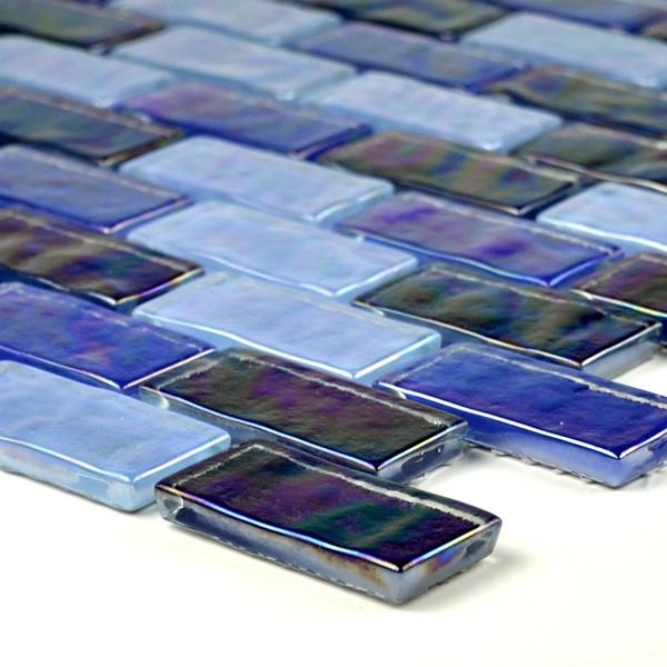 Opalescent Glass Mosaic Tile Blue 1x2