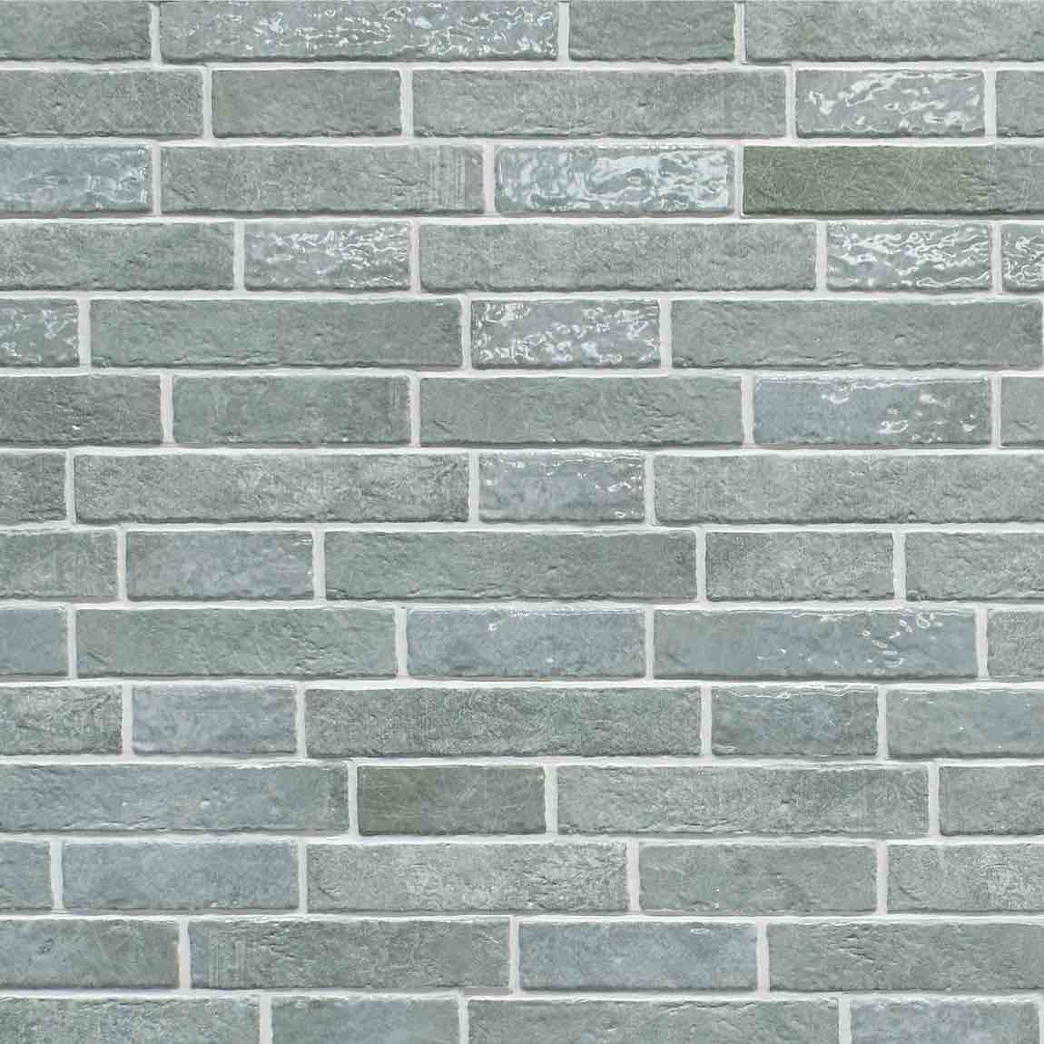 Urban Brick Porcelain Tile Mint 6x15 for kitchen, bathroom, shower, and fireplaces