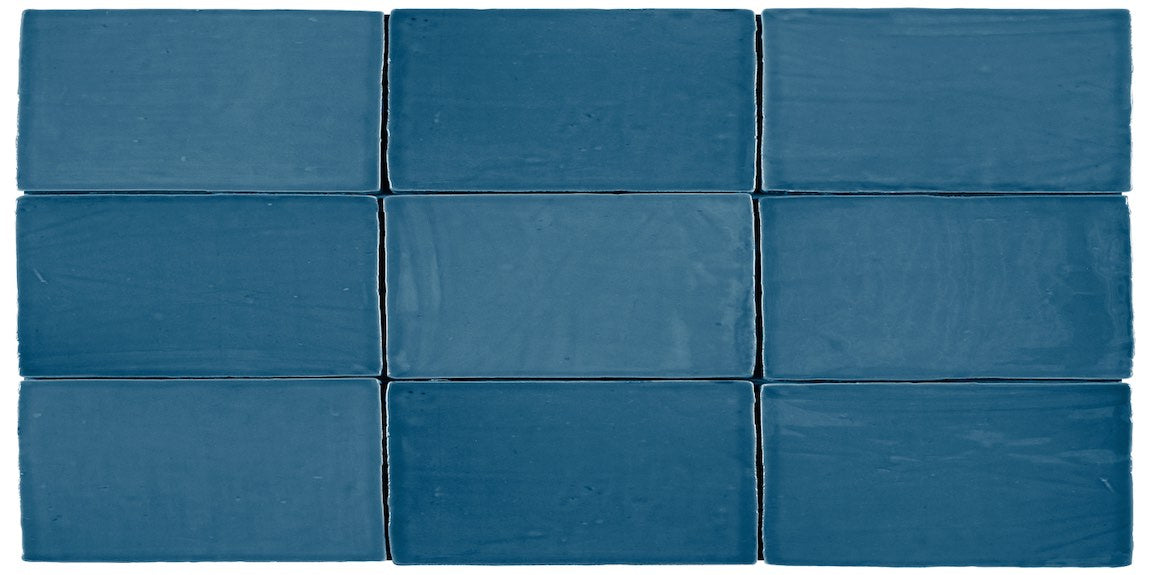 Coastal Blue 2.5x5 Ceramic Subway Tile for kitchen backsplash, bathroom, and shower wall