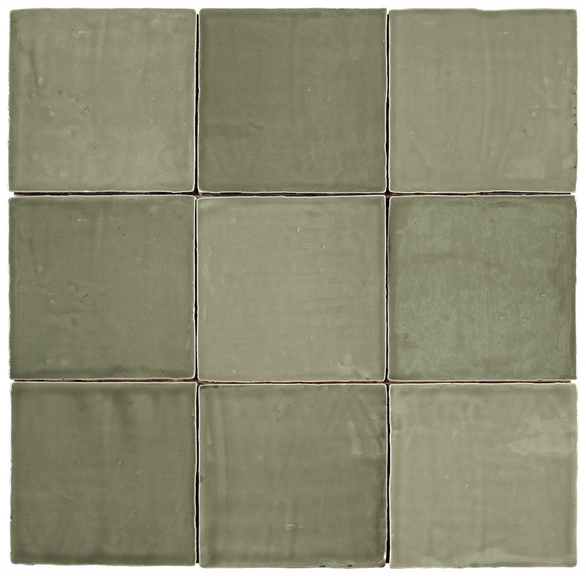 Coastal Green 5x5 Glazed Ceramic Tile for kitchen backsplash, bathroom, and shower walls.