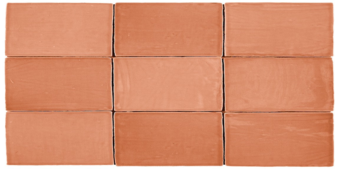 Coastal Rose 2.5x5 Ceramic Subway Tile for kitchen backsplash, bathroom, and shower walls.