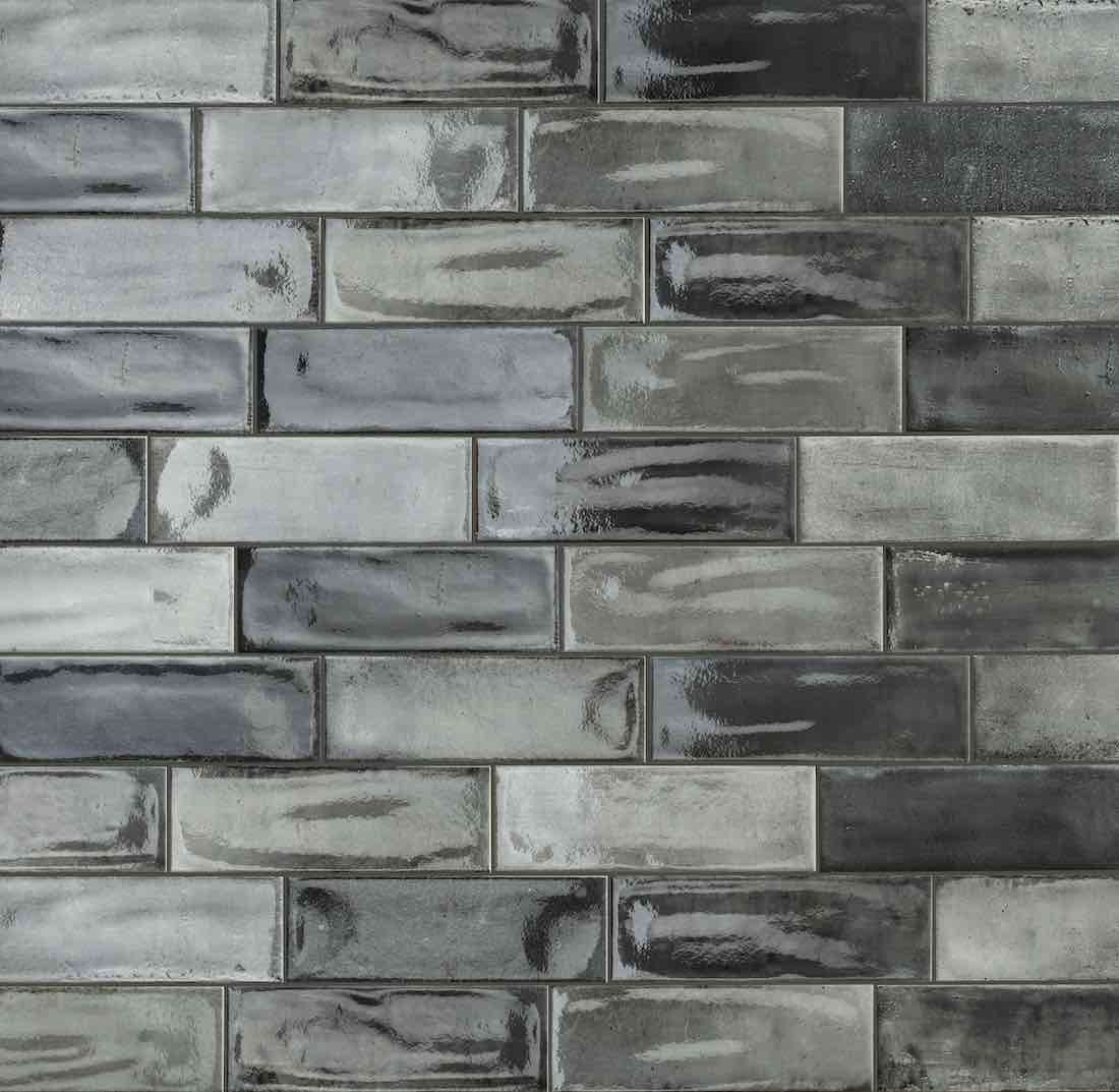 Porcelain Subway Tile Washed Diesel Glossy 4x12