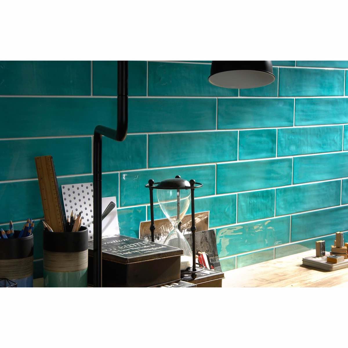 Color Splash Turquoise Subway Wall Tile 4x16