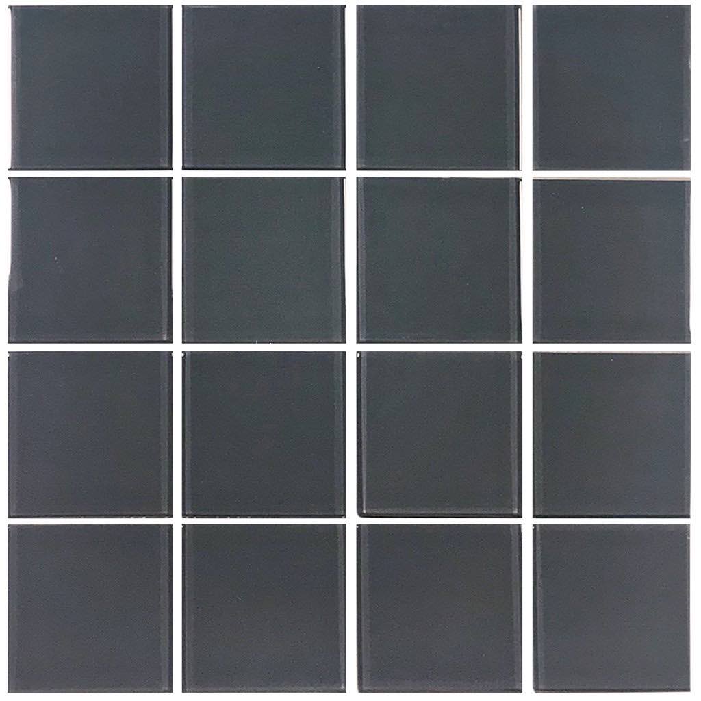 Glass Mosaic Tile Minimalistic Grey 3x3