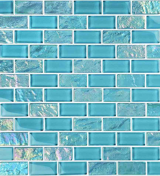 Glass Mosaic Tile Sheen Blue 1x1