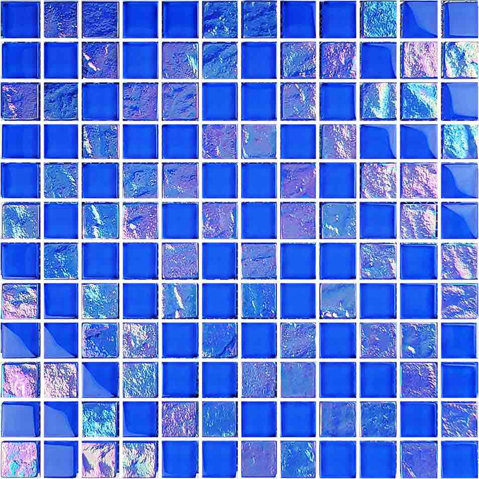 Glass Mosaic Tile Sheen Sky Blue 1x1