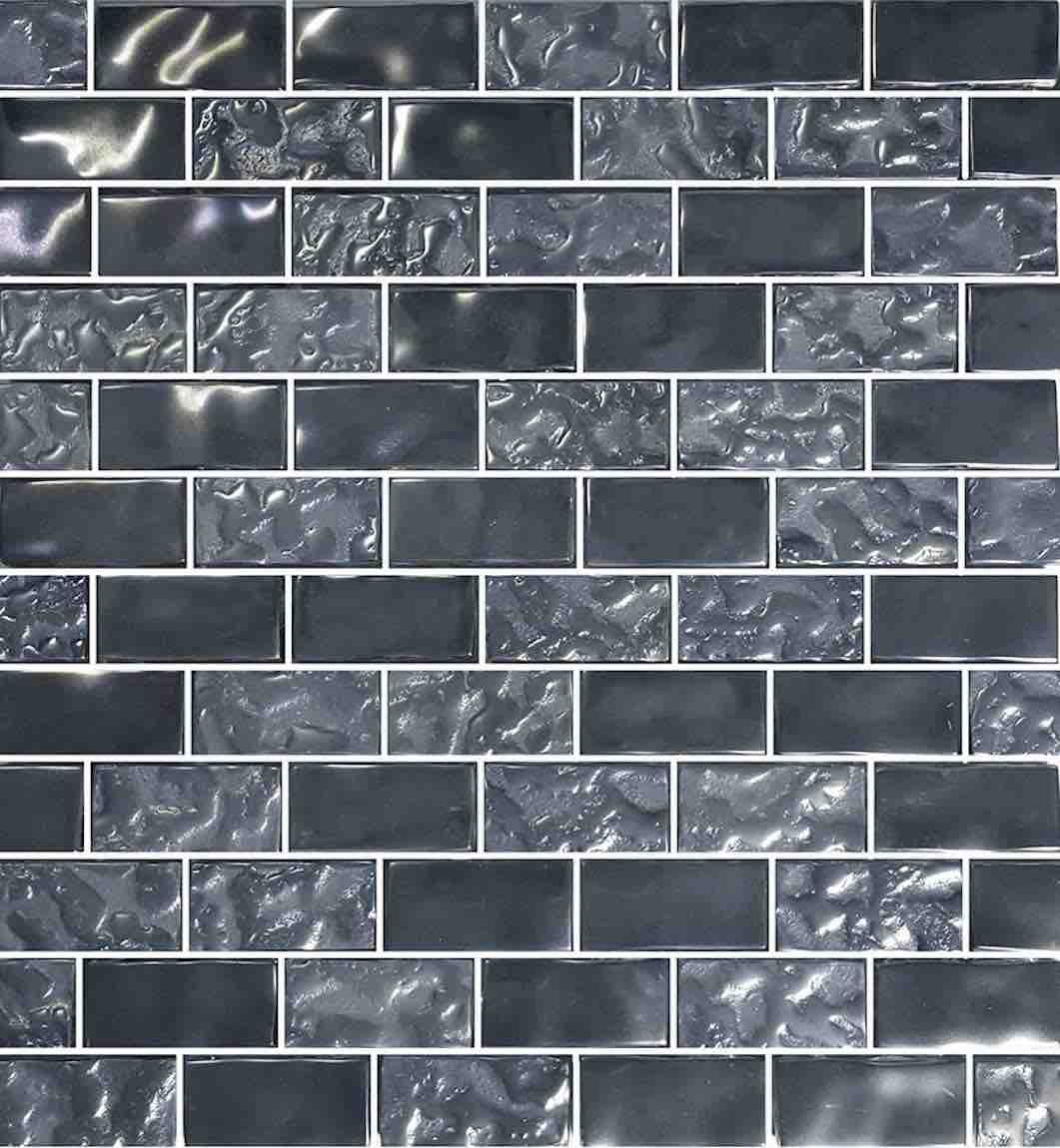 Glass Pool Mosaic Tile Silver Blend 1x2