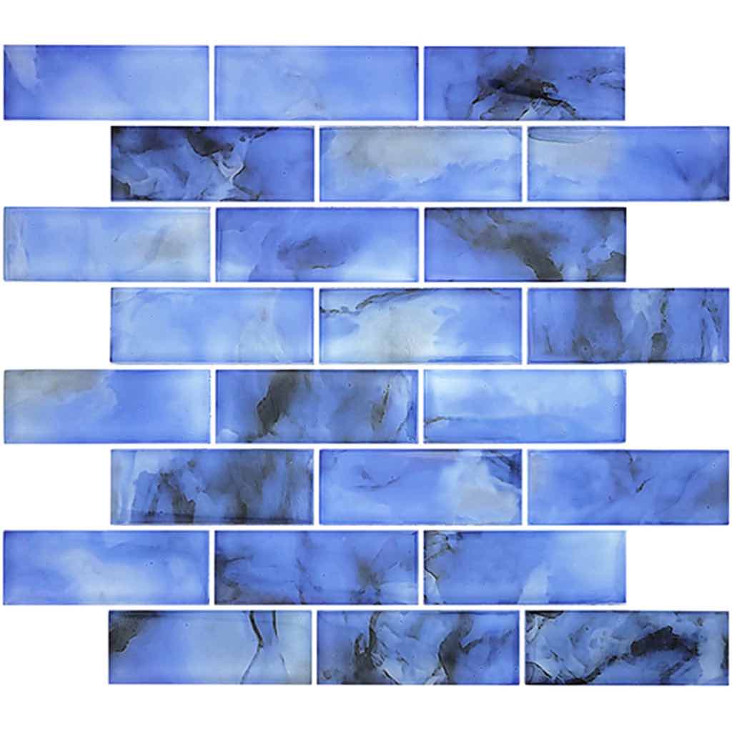 Glass Subway Tile Cloud Blue 1.5x4