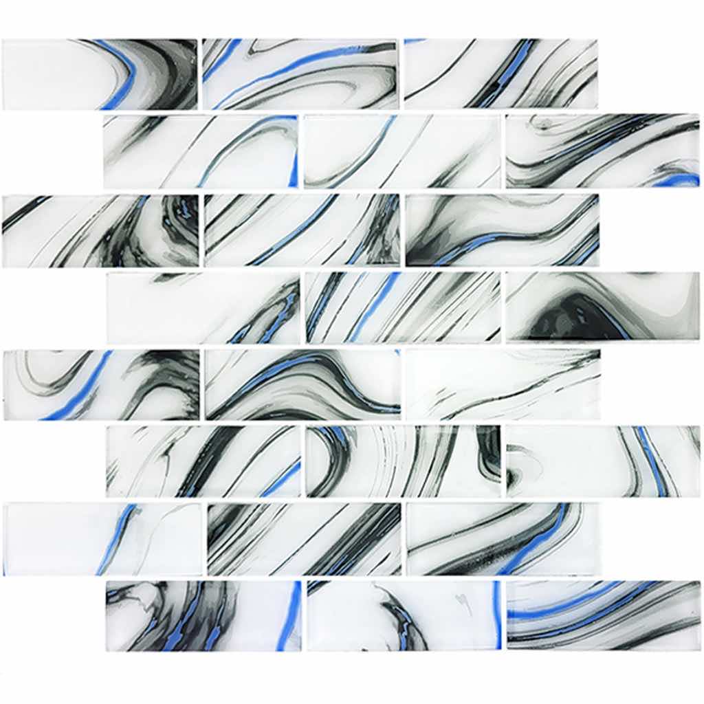 Glass Subway Tile Cloud White 1.5x4