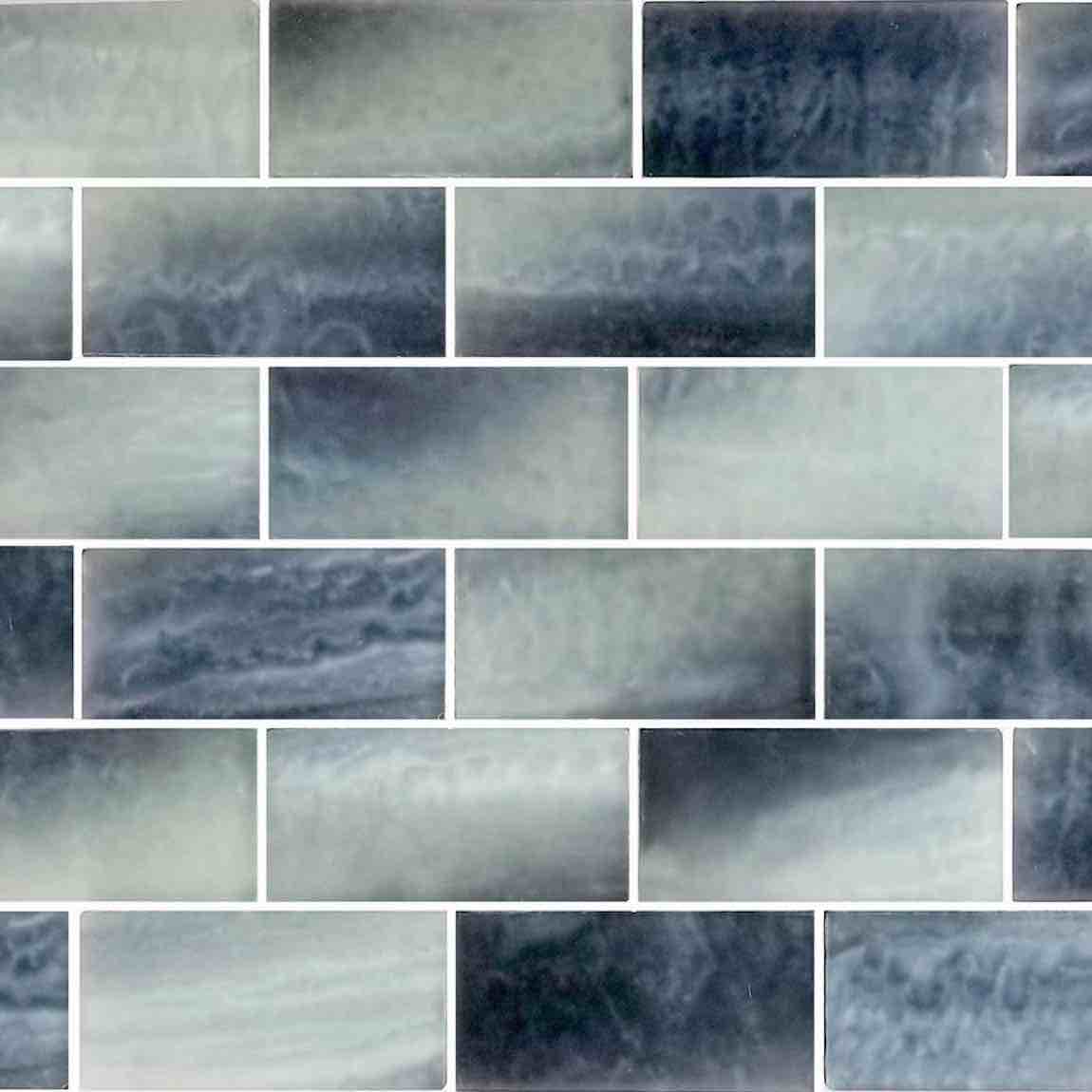 Glass Subway Tile Frosted Night 2x4