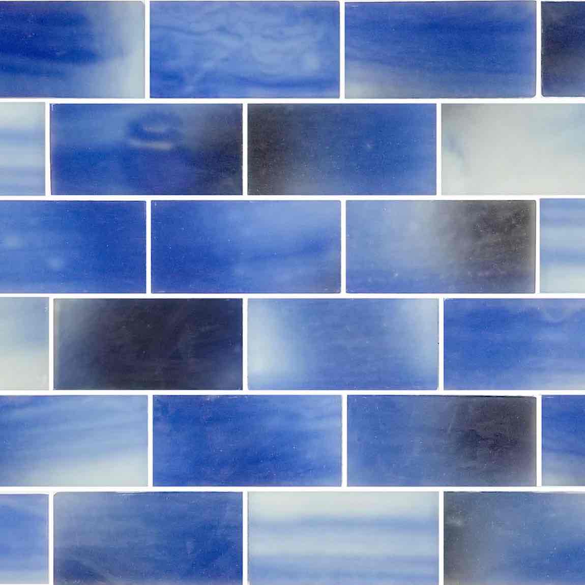 Glass Subway Tile Frosted Sky 2x4