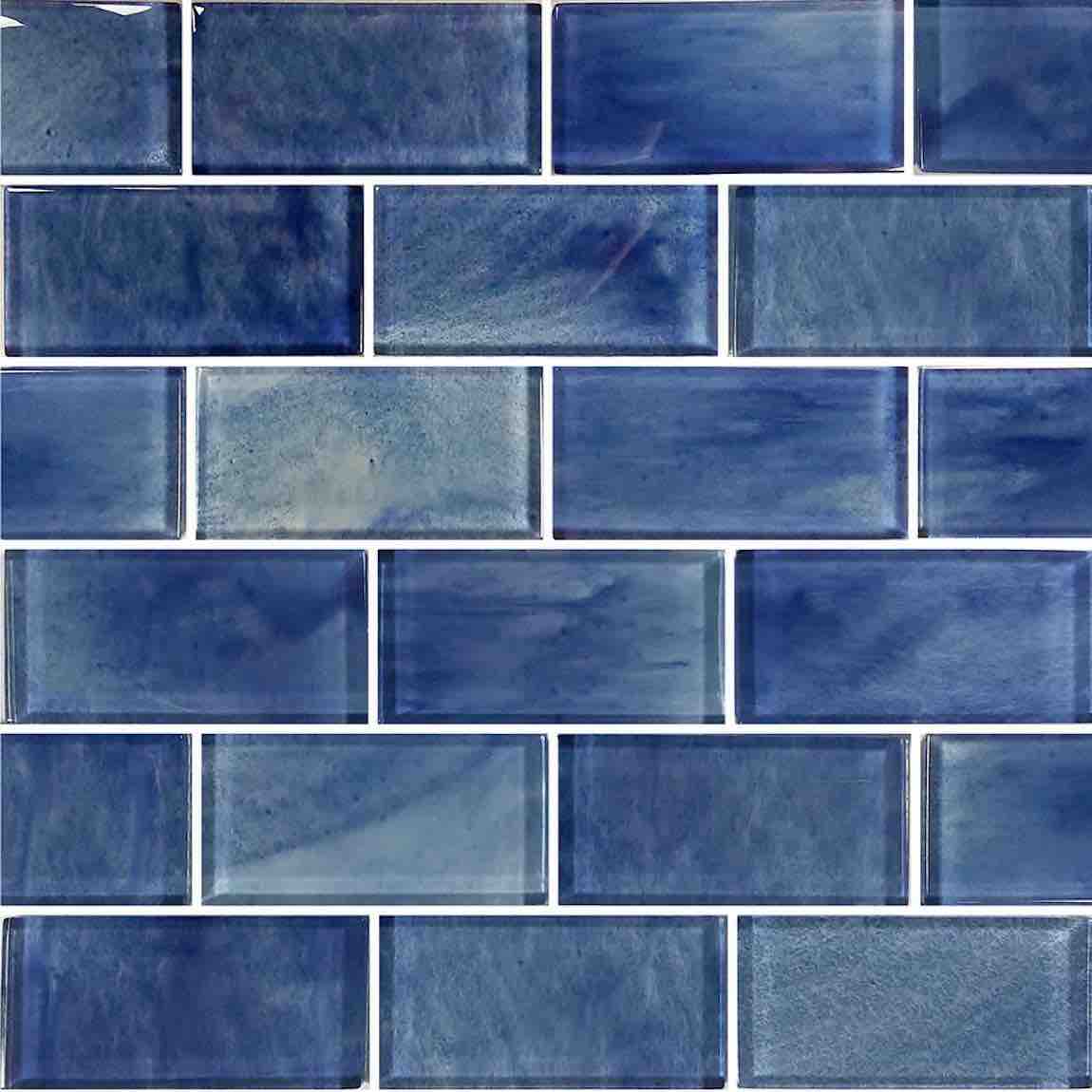 Glass Subway Tile Stratus Blue 2x4