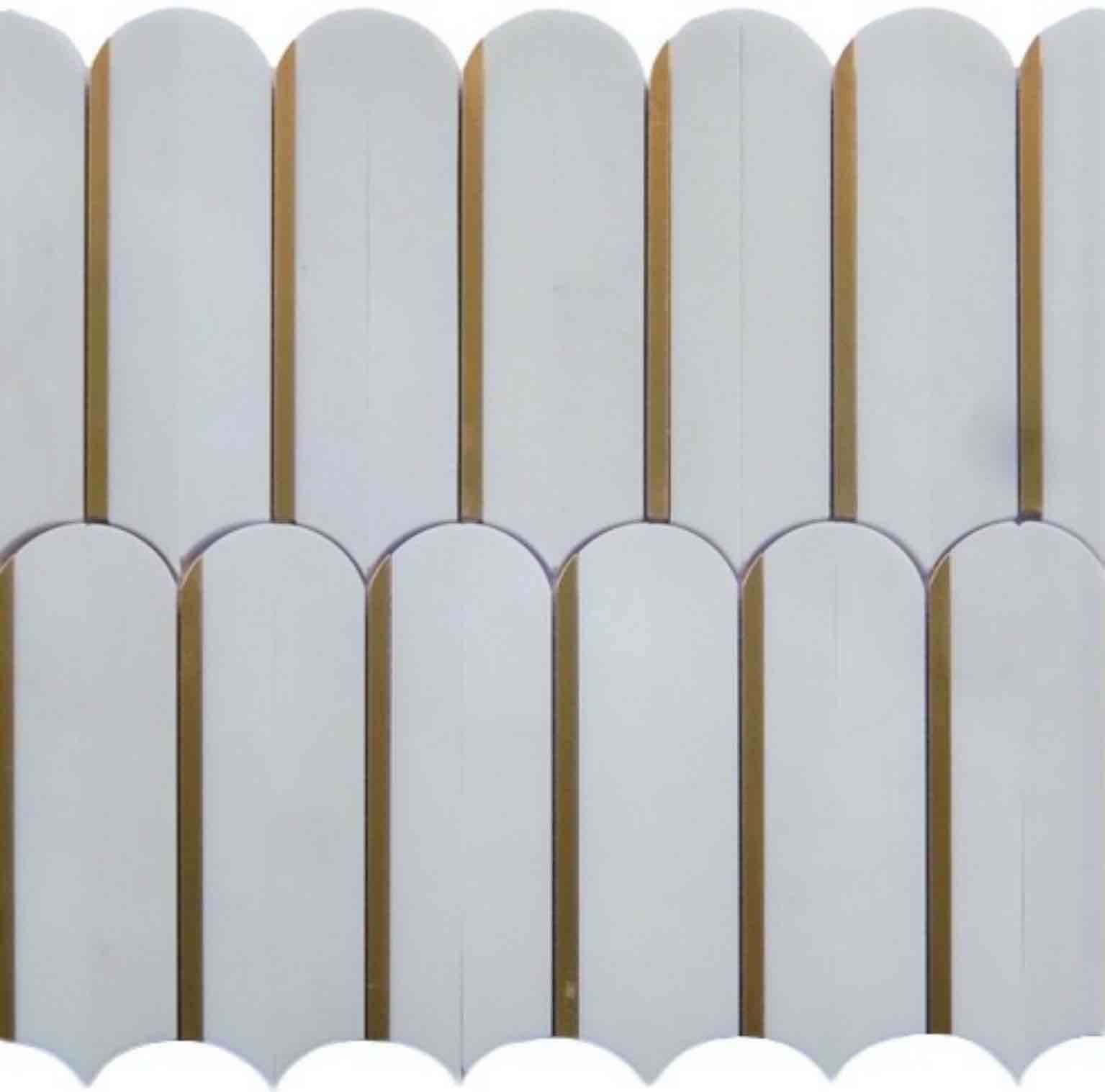 Inlay Brass Gold Marble Mosaic Tile Florence