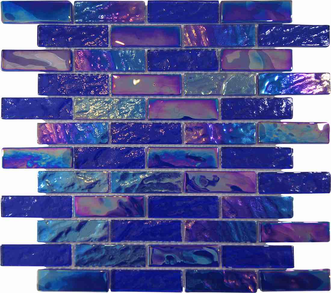 Iridescent Glass Tile SoCal Cobalt Blue 1x3