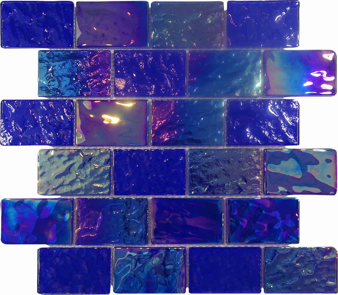 Iridescent Glass Tile SoCal Cobalt Blue 2x3