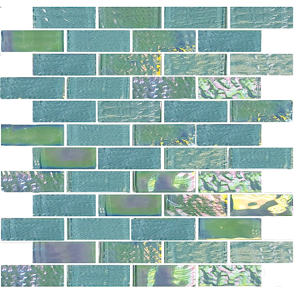 Iridescent Glass Tile SoCal Emerald 1x3