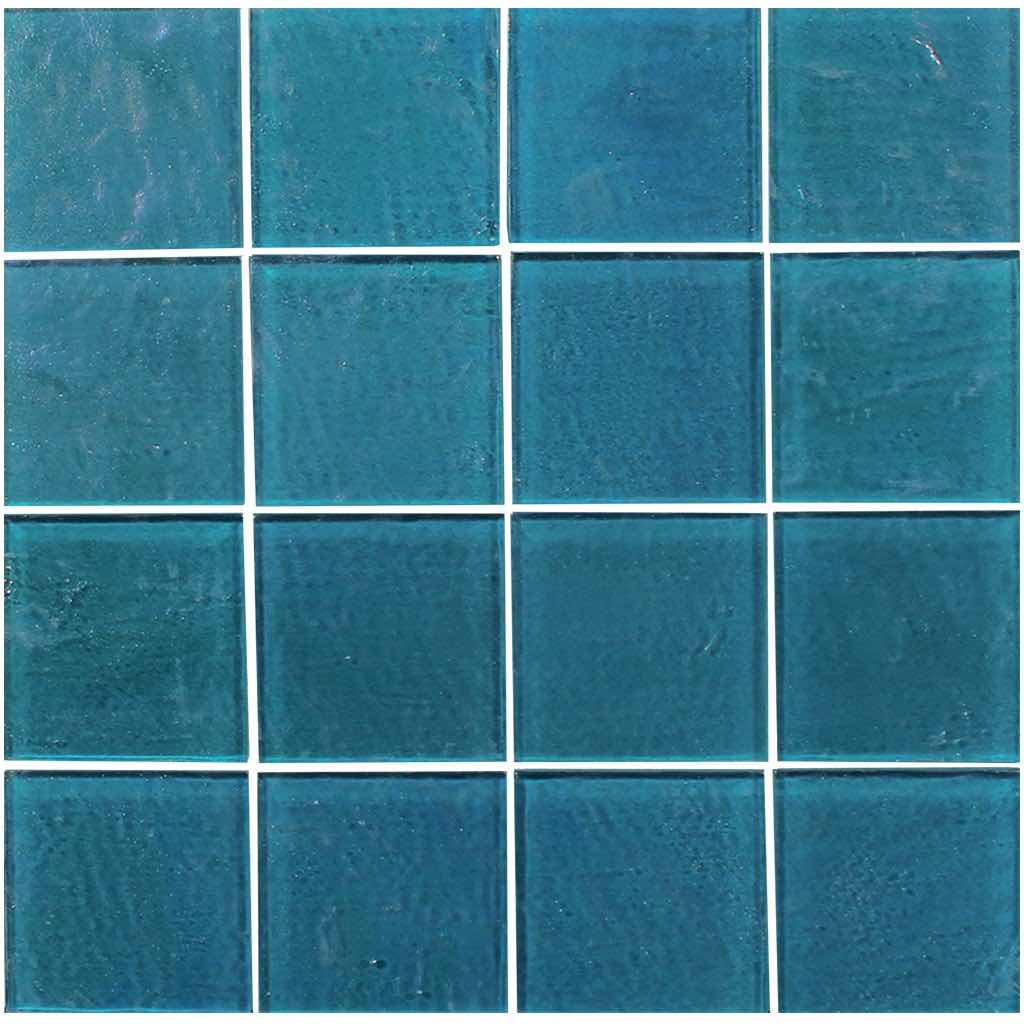 Iridescent Glass Tile Veranda Turquoise 3x3