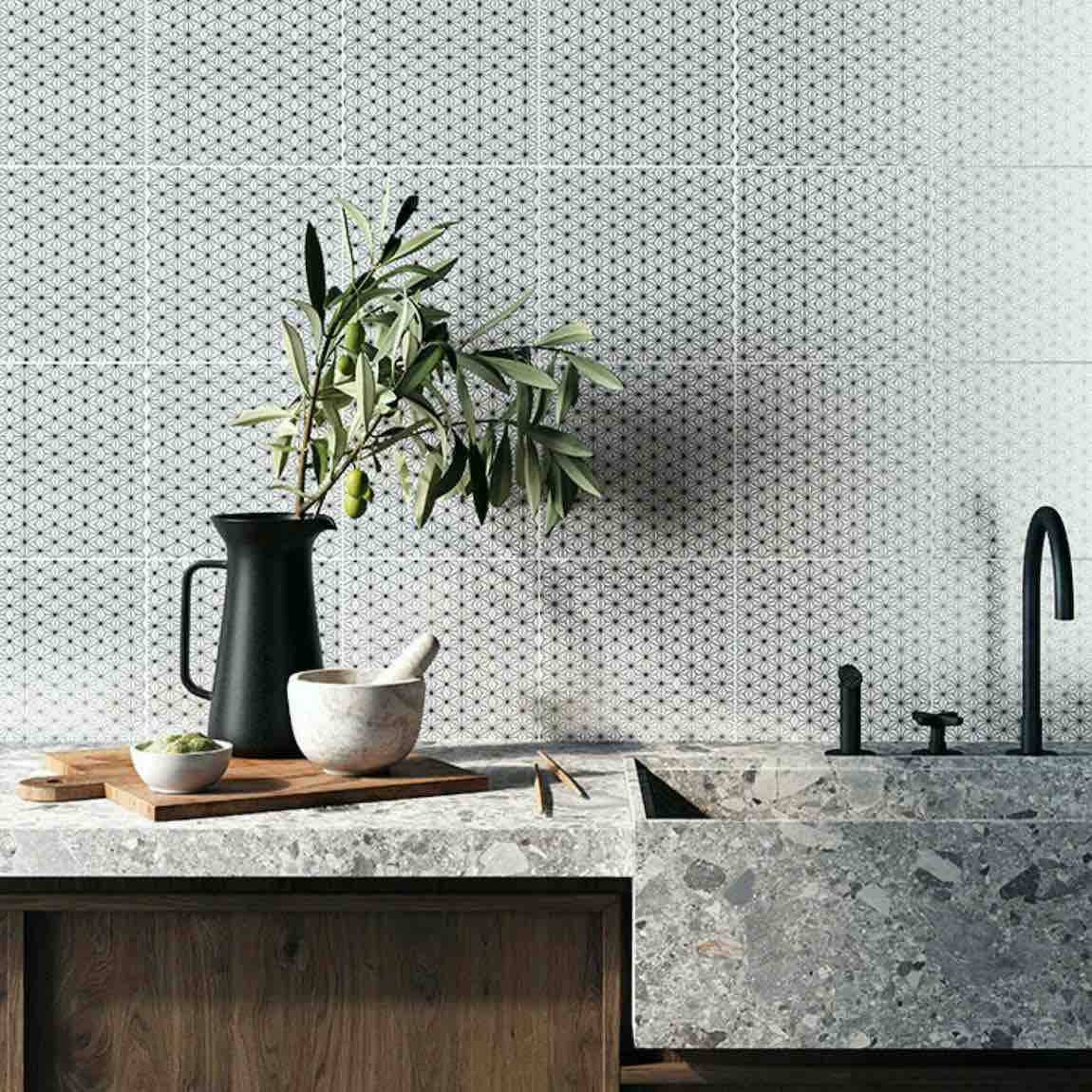 Patterned Porcelain Tile Kyoto 8x8