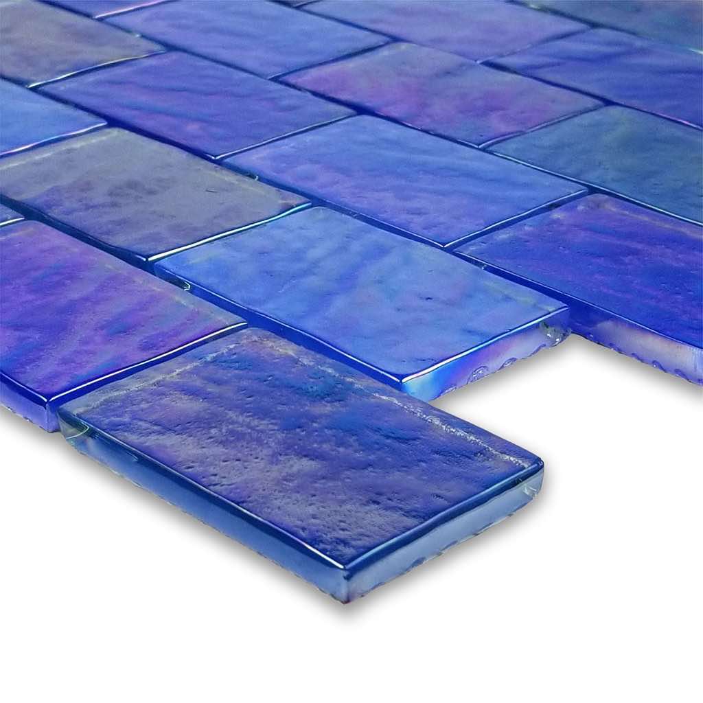 Opalescent Glass Mosaic Tile Light Blue 2x3