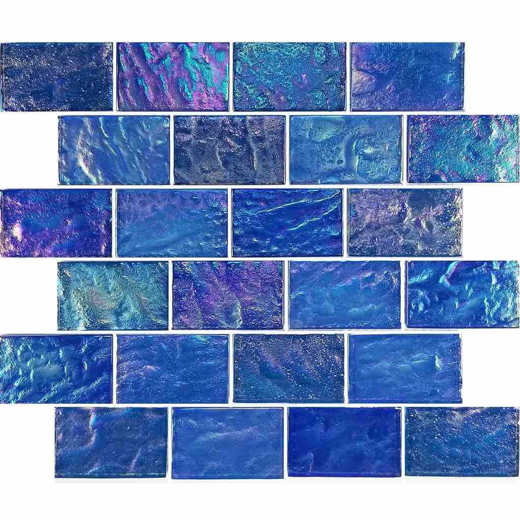 Opalescent Glass Mosaic Tile Light Blue 2x3