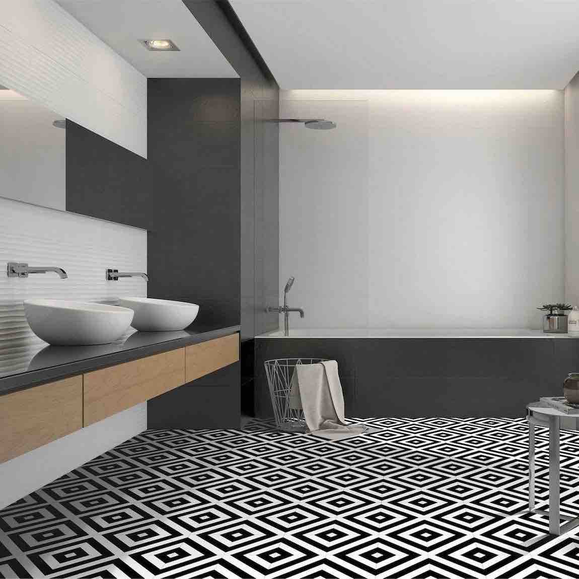 Patterned Porcelain Tile Linear 8x8