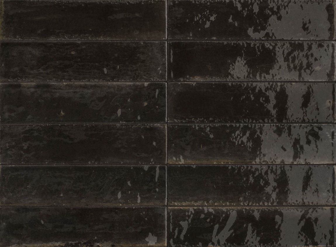 Magnolia Distressed Subway Tile Nero 2.5x9.5