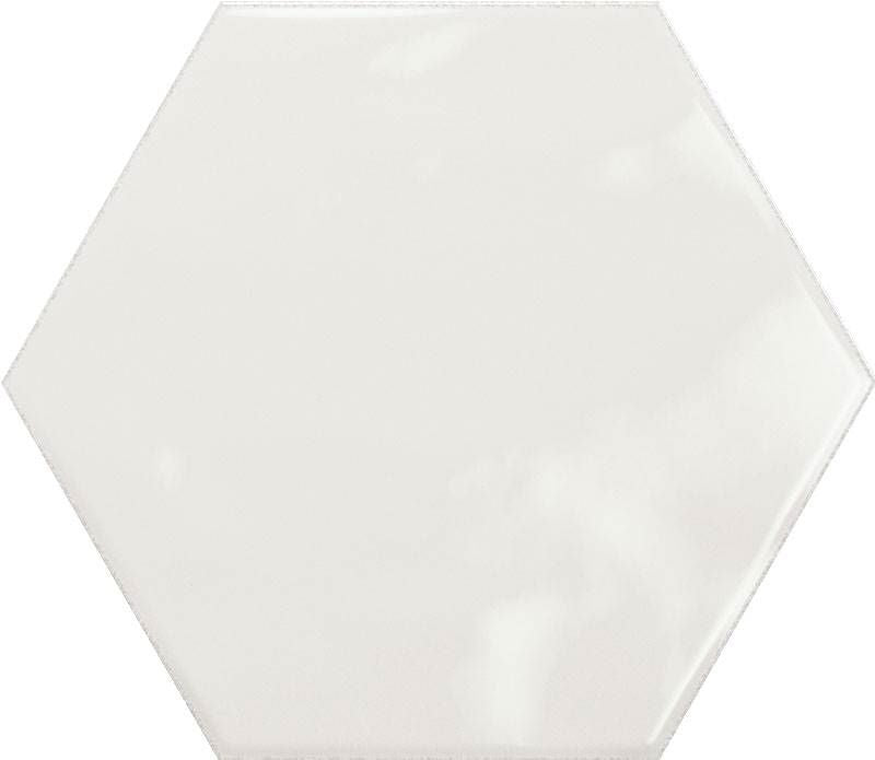 Magnolia Hex White Ceramic Tile 6x7