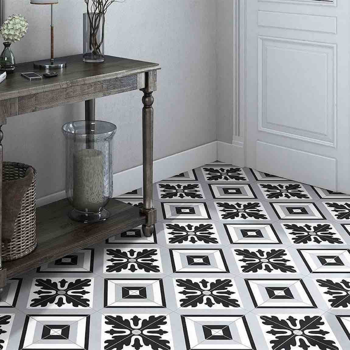 Patterned Porcelain Tile Mix Black 8x8