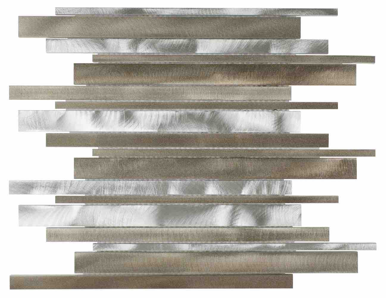 Metal Mosaic Tile Backsplash Bronze