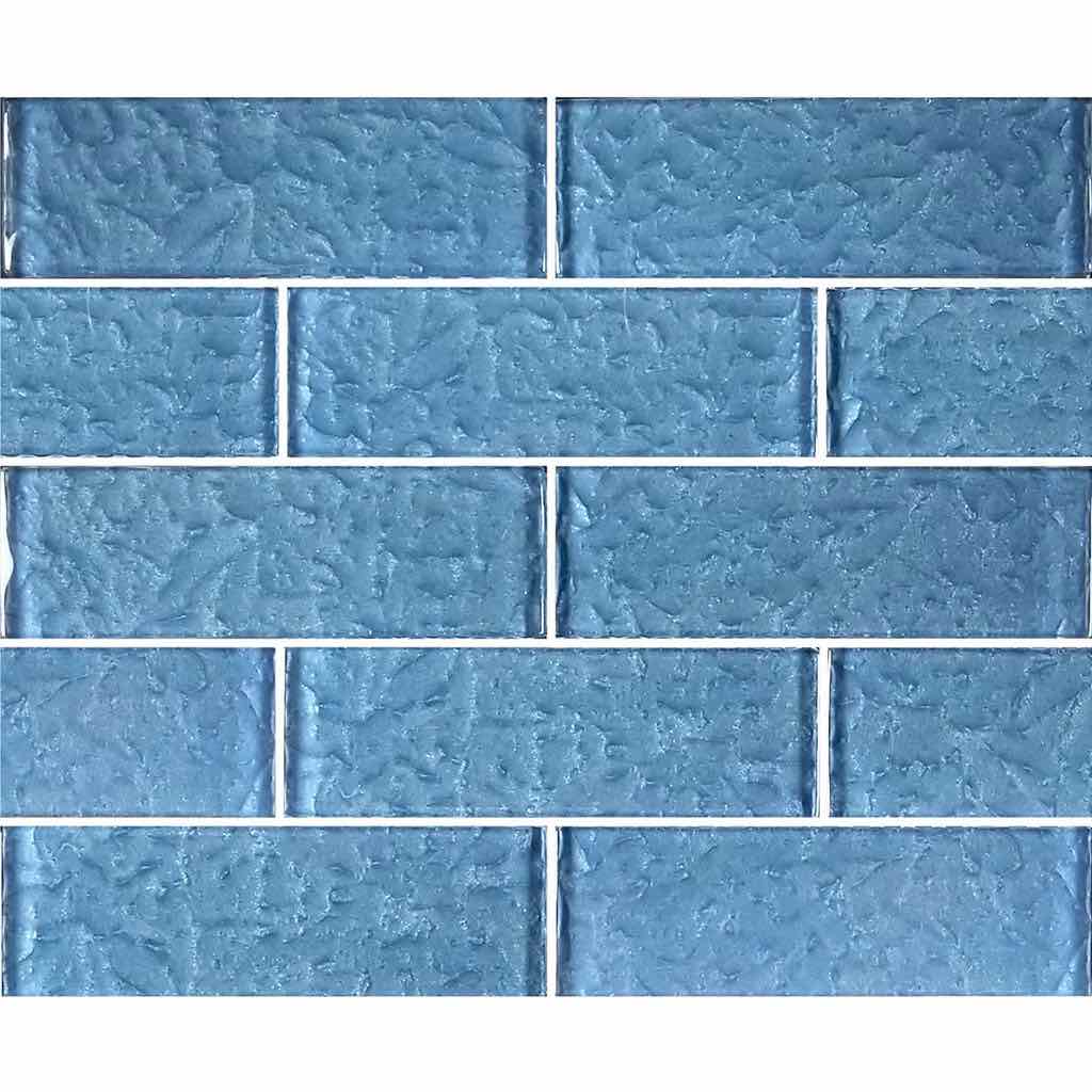 Surfaced Glass Tile Metallic Blue 2x6