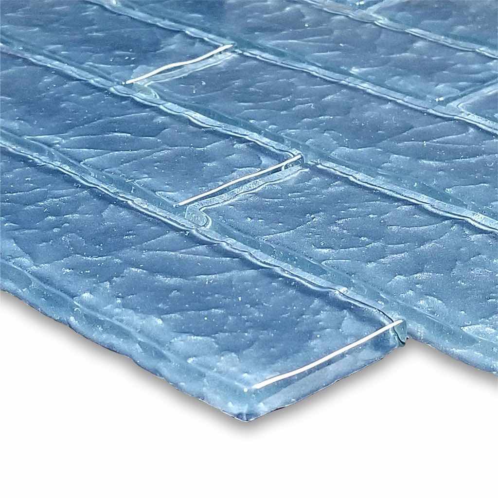 Surfaced Glass Tile Metallic Blue 2x6