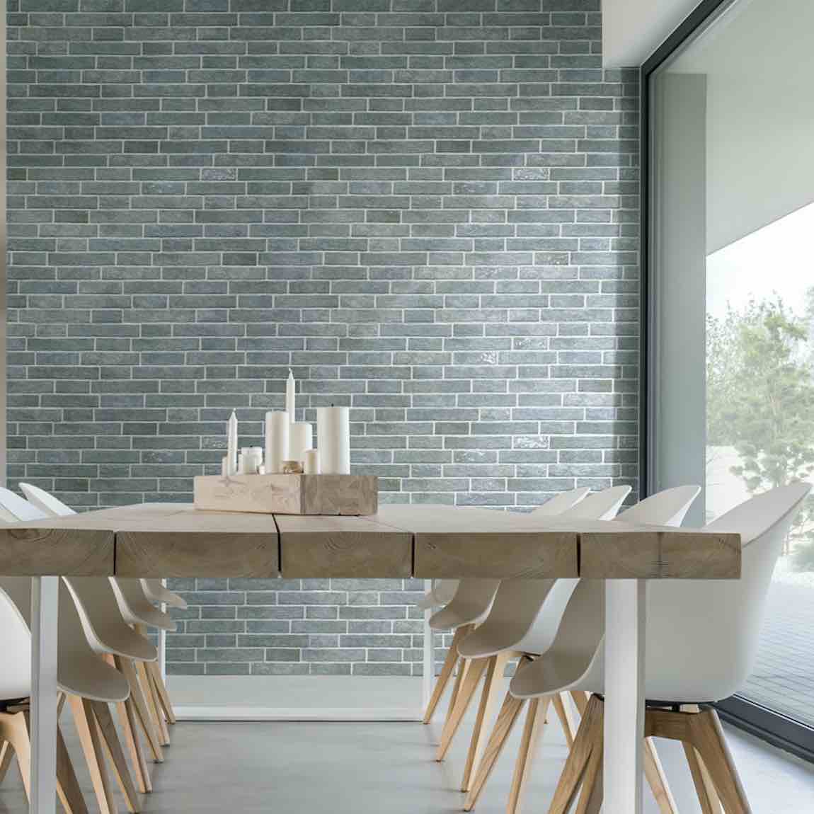 Urban Brick Porcelain Tile Mint 6x15