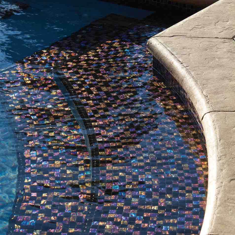 Glass Mosaic Tile Sheen Black 1x1