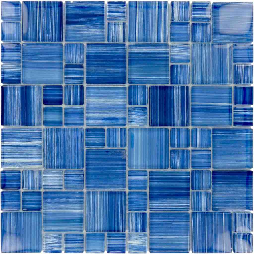 Sea Waters Glass Mosaic Tile Pattern