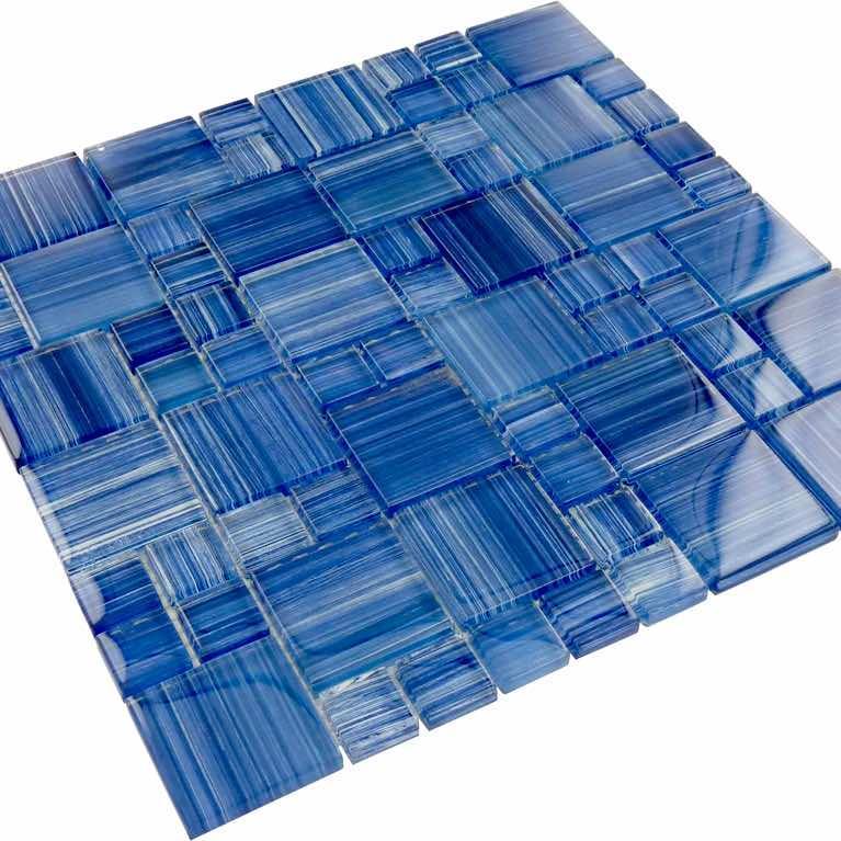 Sea Waters Glass Mosaic Tile Pattern