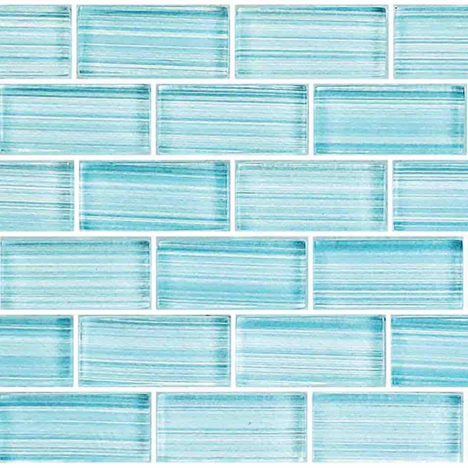 Shallow Waters Glass Mosaic Tile 1x2