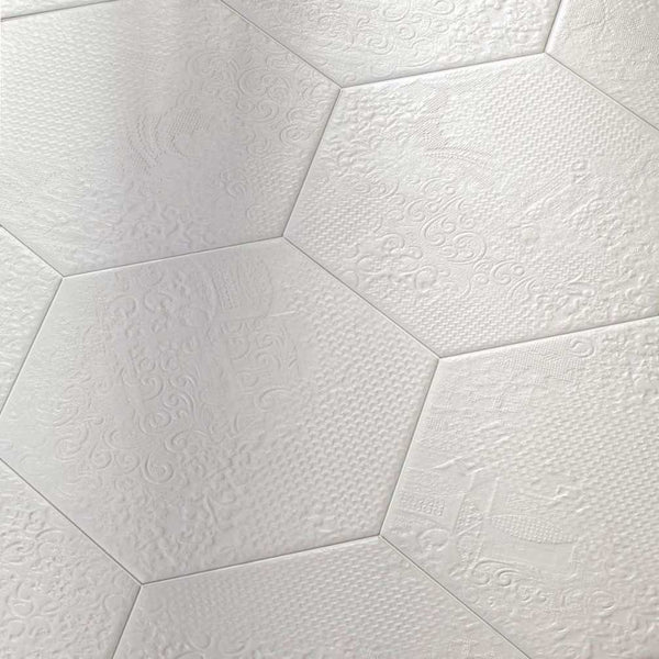 Studio Hexagon Texturized Black Porcelain Tile 9x10, 59% OFF