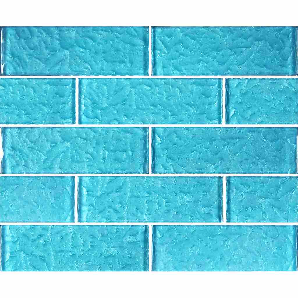 Surfaced Glass Tile Turquoise 2x6