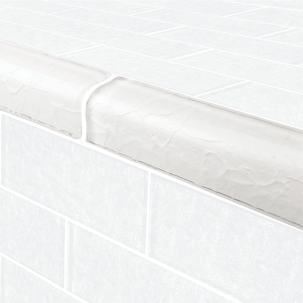 Surfaced Pool Glass Trim Tile White 2x6 - 1 Linear Foot